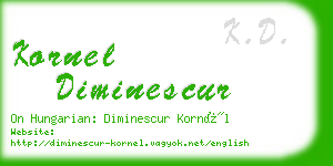 kornel diminescur business card